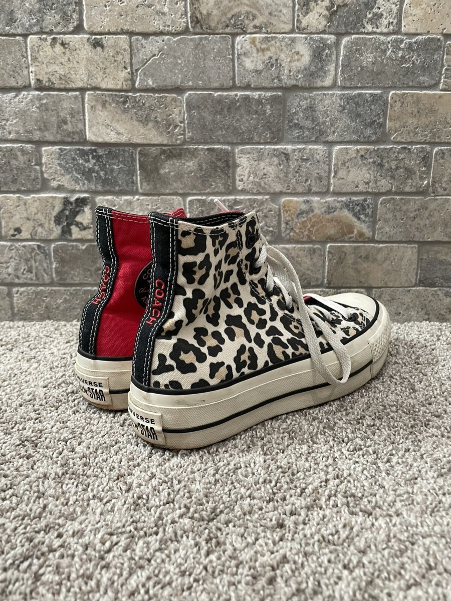 Converse COACH All Star Half Red Half Cow Print High Top  display picture 3