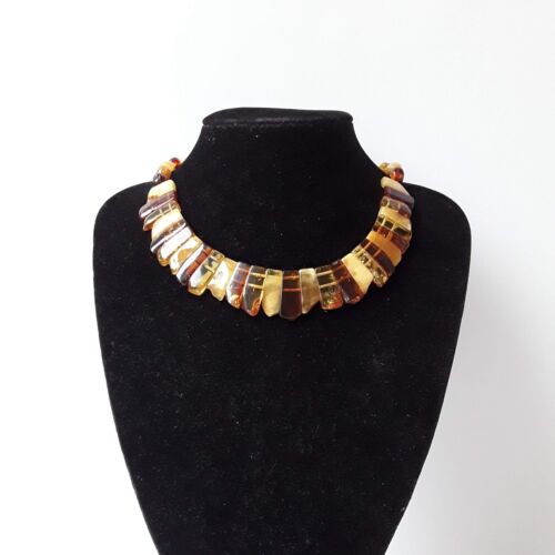 Damen echte baltische Bernstein Kleopatra Stil Halskette, mehrfarbiger Edelstein  - Bild 1 von 12
