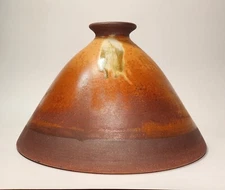 Vintage Studio Art Pottery Bowl Oxblood Interior & Rustic Brown Glaze MCM