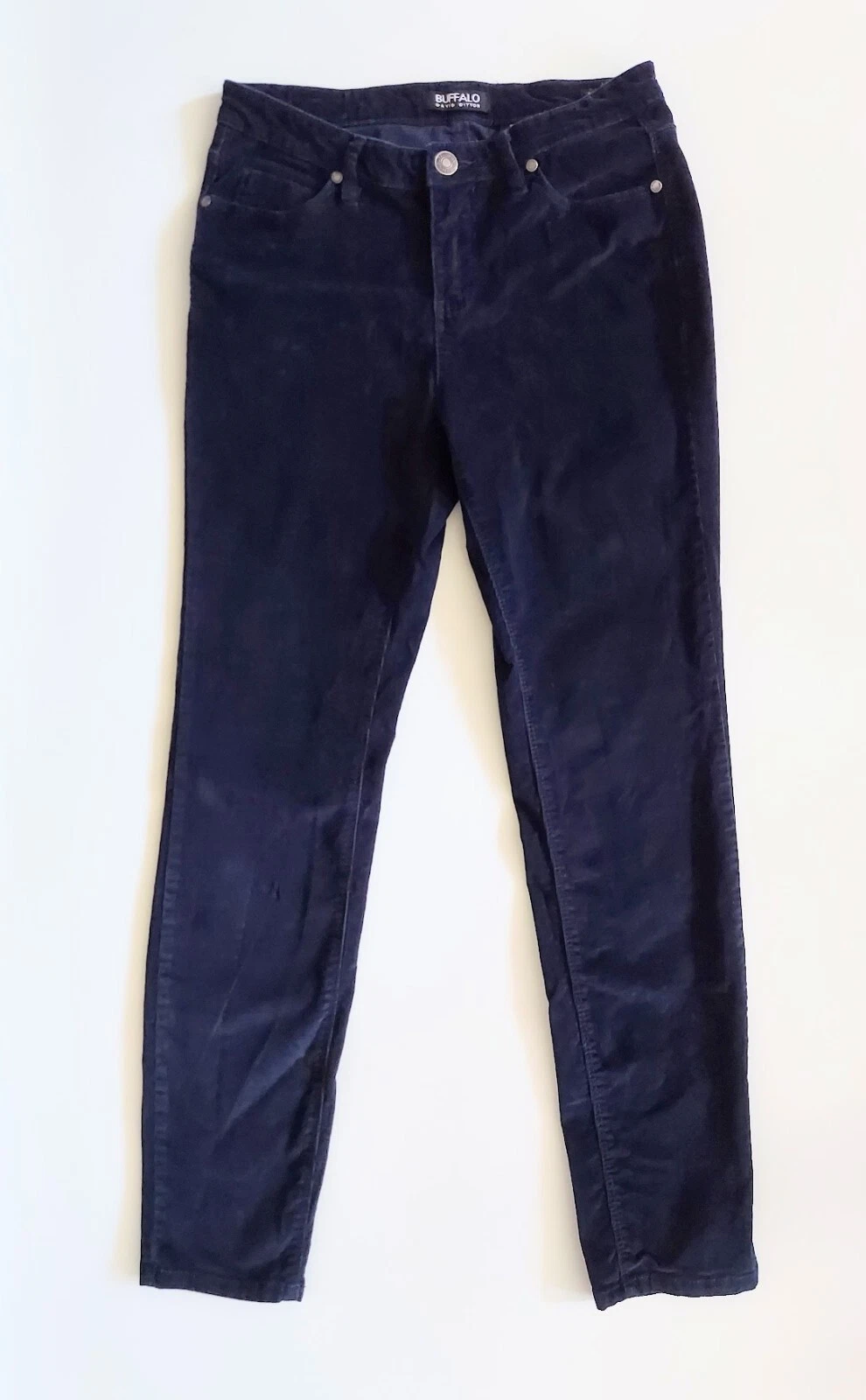 Pantalon velours côtelé Buffalo David Bitton Supreme taille 4 taille moyenne bleu skinny stretch