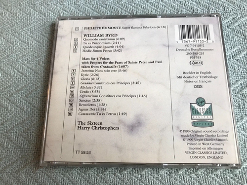 William BYRD: Mass for Four Voices (CD, 1990, VIRGIN) - Picture 2 of 2