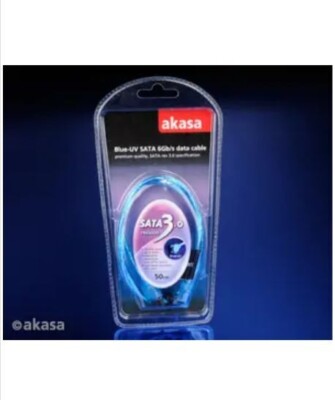 Akasa SATA revision 3.0 cable - 50cm/BLUV AK-CBSA01-05BV