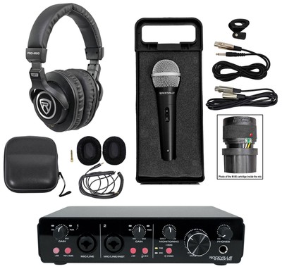Rockville R-TRACK 2x2 USB Computer Recording Interface+Dynamic Mic+Headphones