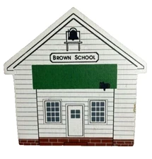 Cat's Meow Brown School Shelf Sitter Ohio Amish Series 1991 Faline '92 Black Cat
