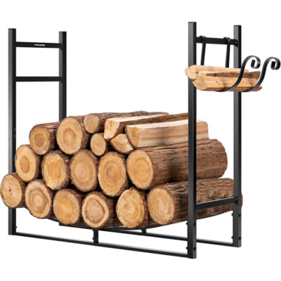 Heavy Duty Firewood Log Rack Indoor/Outdoor Fireplace Wood Storage Stand Holder