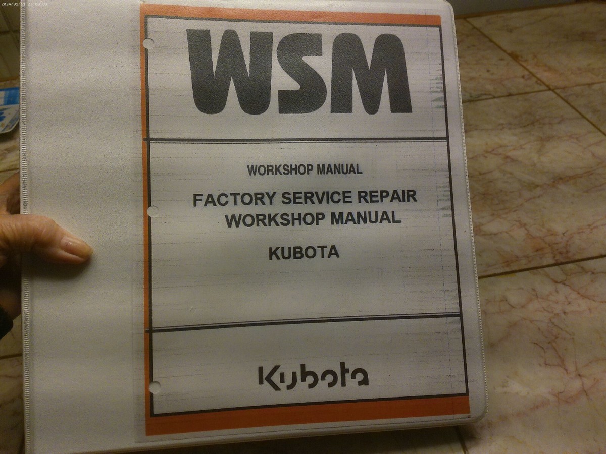 Kubota WSM ワークショップマニュアル WSM Kubota Workshop Manual | eBay