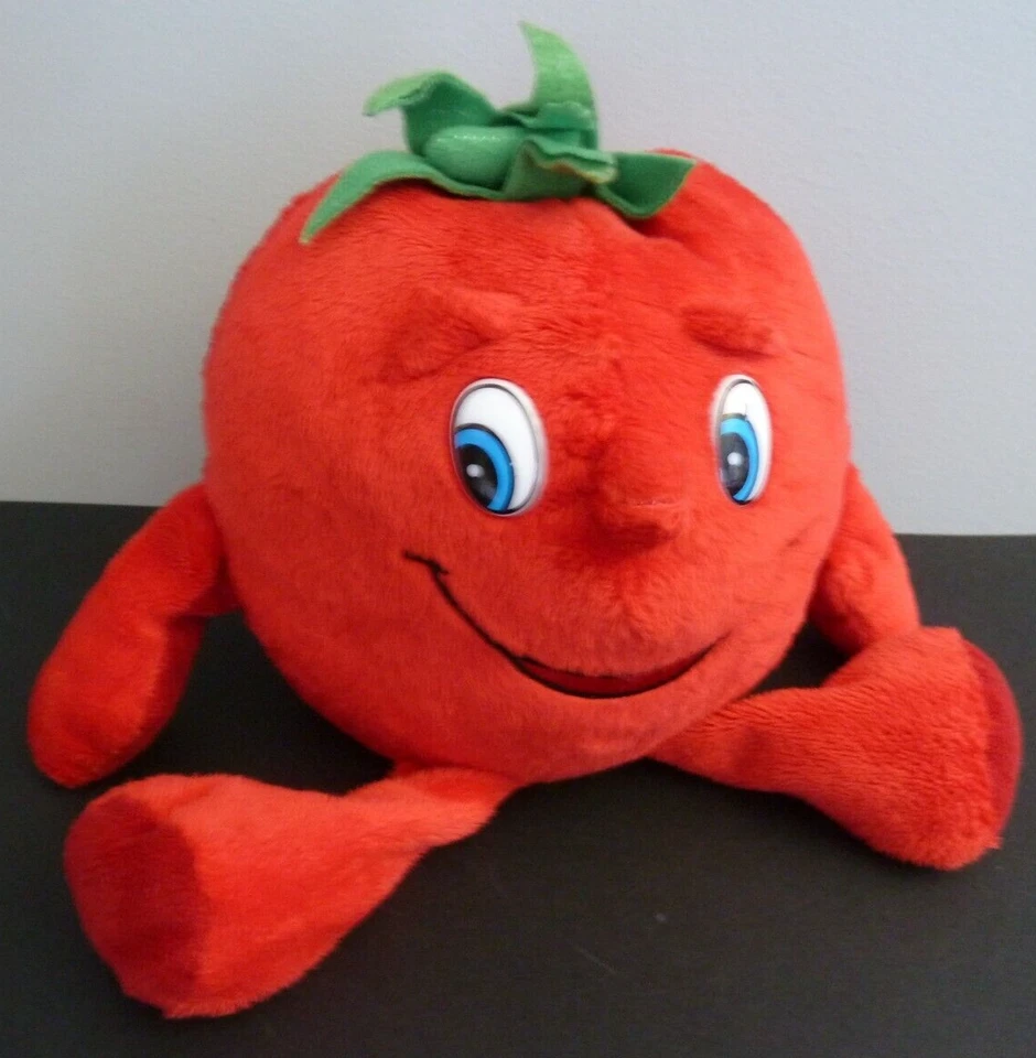 *. DOUDOU PELUCHE Playtive junior LIDL TOMATE Pulpa Rouge Vert TBE - Photo 3/4
