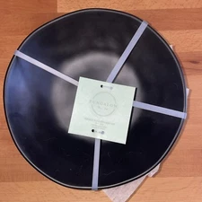 BUNGALOW Matte Black Melamine Indoor Outdoor 8" Salad/Soup Bowl Set of 4 NEW