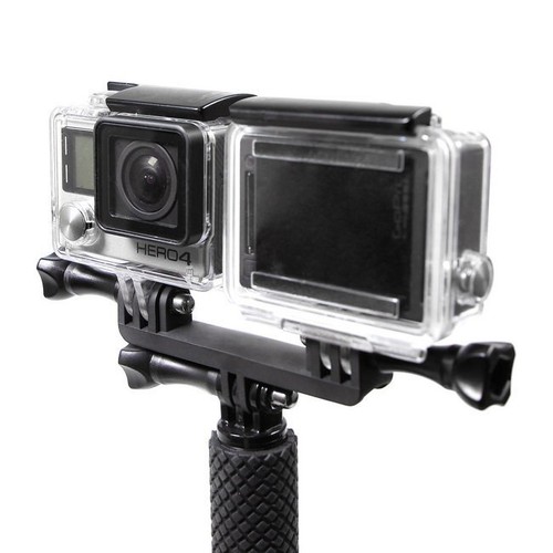 Adapter Helmet Monopod Dual Mount Bracket Bridge for Gopro Hero Action Camera - Picture 4 of 6
