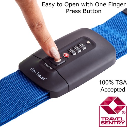 Luggage Straps with Locks OW-TRAVEL Lockable Case TSA Approved Suitcase Staps - Picture 58 of 91