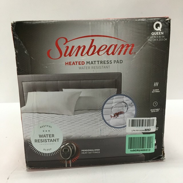 Sunbeam Waterproof Heated Mattress Pad Queen Msu6sqst00011a00 2day