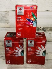 3 Boxes Home Accents Holiday 100 Mini Lights CLEAR MULT COLOR Christmas