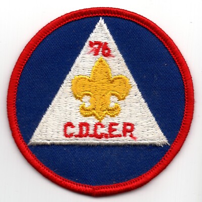 BSA Boy Scout Uniform Patch C.D.C.E.P. 1976 Triangle Fleur-de-lis 3'' Round