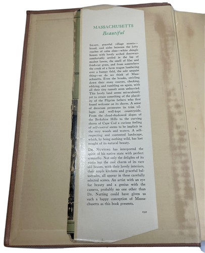 Vtg 1935 Massachusetts Beautiful Wallace Nutting Hardback Book Illustrated USA - Foto 4 di 12