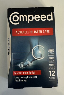 New Compeed Instant Pain Relief Blister Active Gel Cushion 12ct Expires 12/2025