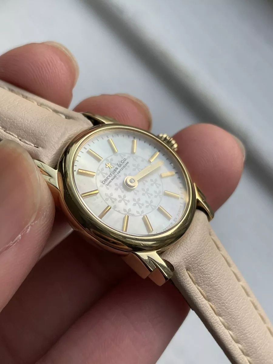 Dreyfuss Co Ladies 1924 Gold Mother of Pearl Swiss Watch
