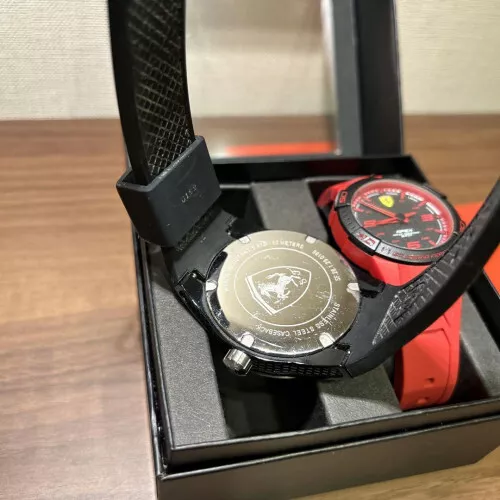 Ferrari Pair Wrist Watch Black Red Set Red No battery With Box Used IM1675 - Picture 4 of 7