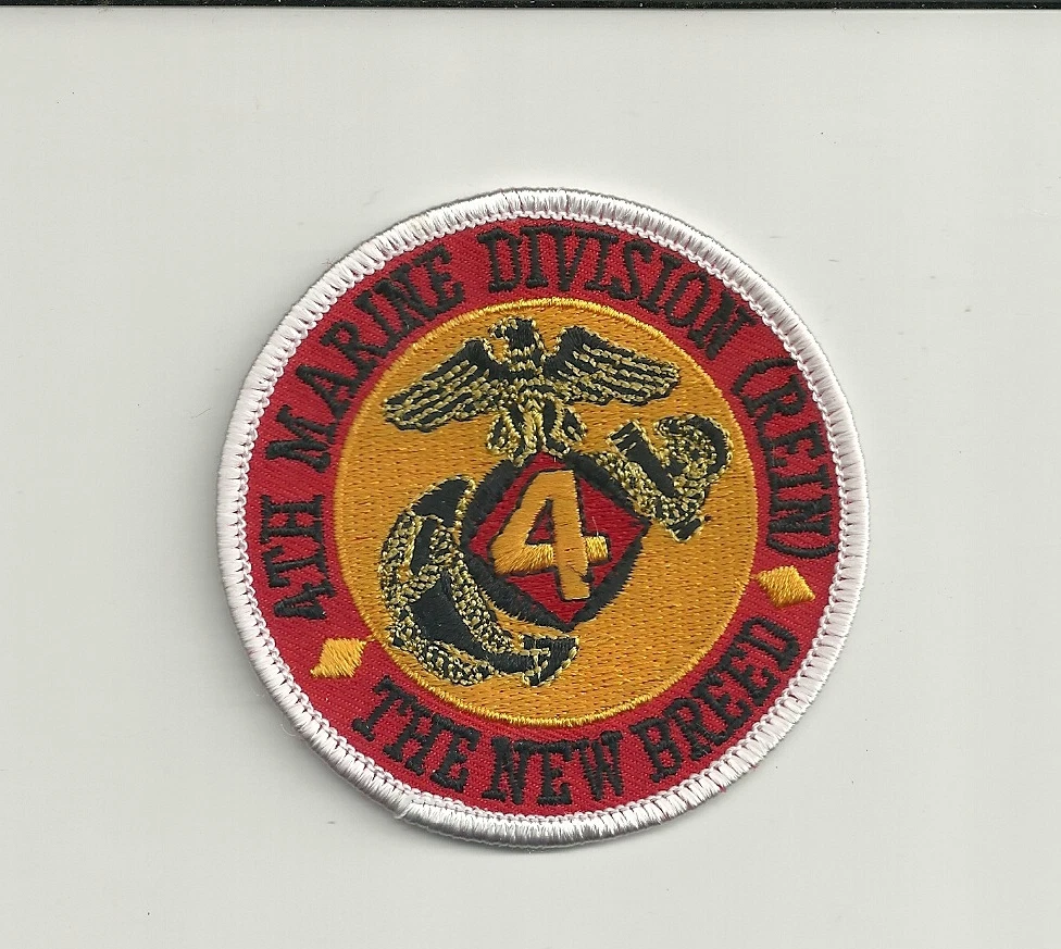 MARINE CORPS 4TH MARINE DIVISION A NEW BREED EMBROIDERED PATCH