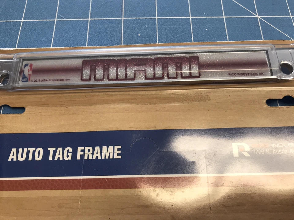 Miami Heat Metal License Plate Frame Chrome Tag Cover 6x12 Inch New In Package - Image 2 of 4