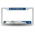 1 PC Los Angeles Dodgers Baseball White Plastic License Plate Frame