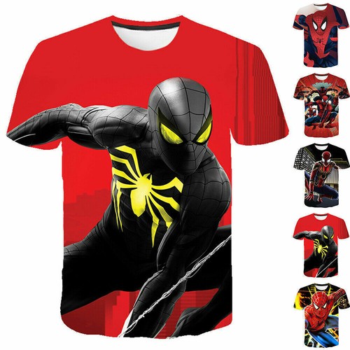 Spiderman Camisetas Niños Niños Niñas Manga Corta Verano Estampado Camiseta 98-146 - Imagen 3 de 17