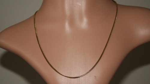 100% Genuine 9k Solid Yellow Gold String Curb Necklace Chain 50 cm - Picture 11 of 11