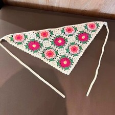 Women's knitted crochet triangle headband
