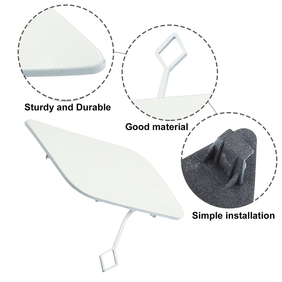 Front Bumper Tow Hook Eye Cover Painted For 2014-2016 Mercedes W117 CLA250 White