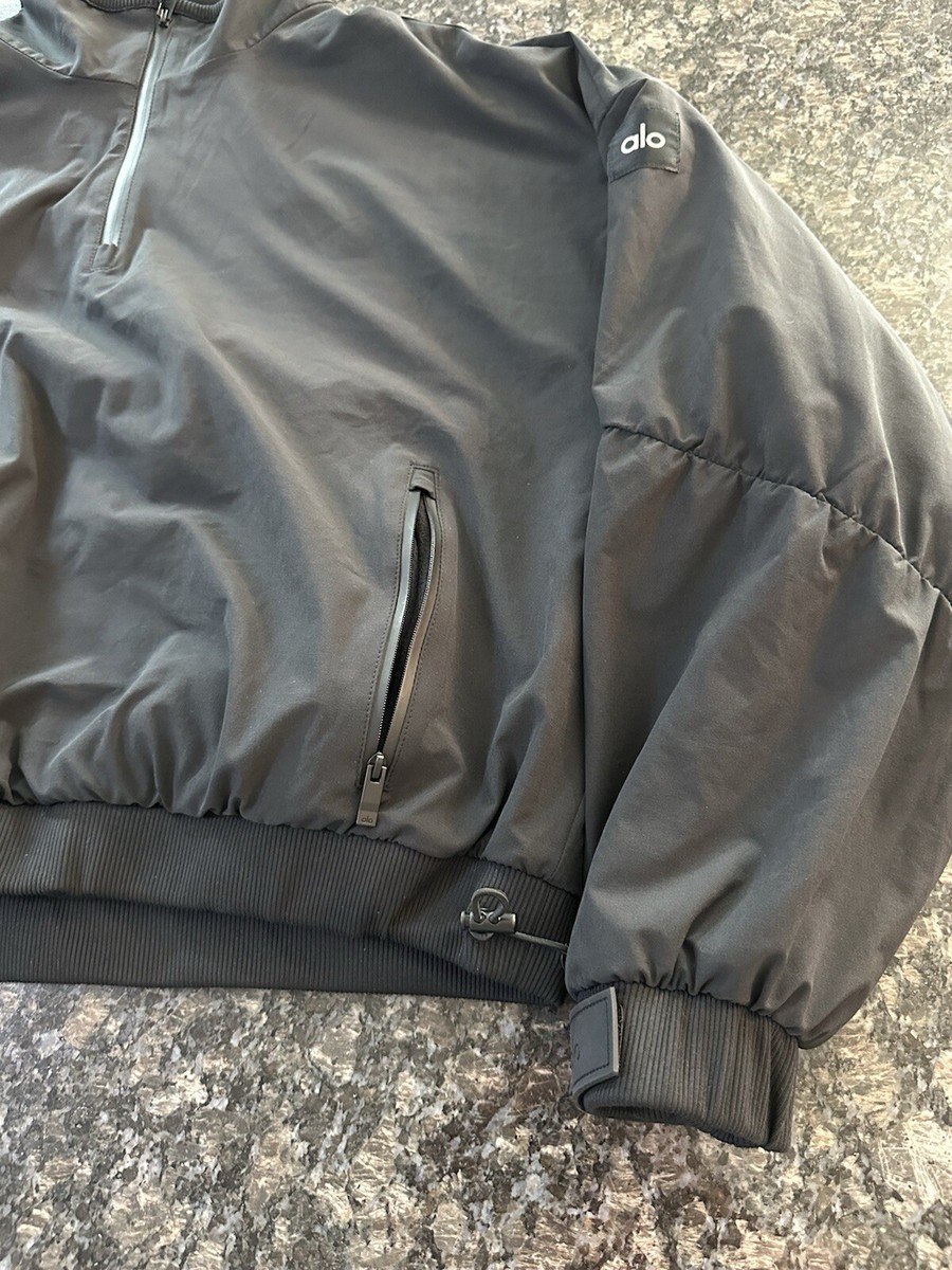 ALO Yoga Elevation Coverup 1/4 Zip Crop Fleece Lined