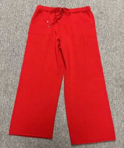 ST. JOHN SPORT Hose Damen L rot Santana Strick Wolle Kordelzug Hose