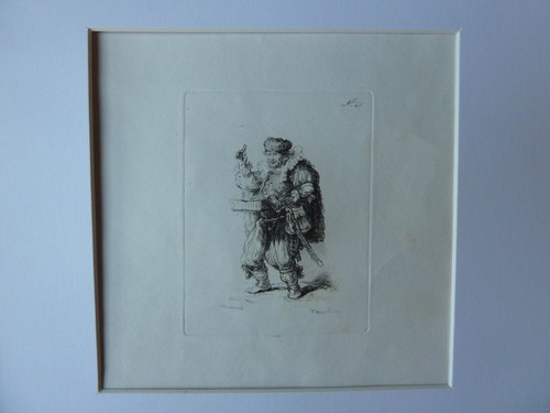 REMBRANDT NOVELLI (1764-1836) PORTRÄT NACH REMBRANDT ORIGINAL GRAVUR NR. 41 - Bild 4 von 8