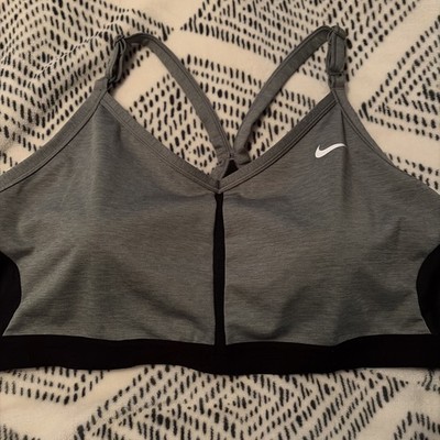 Nike Sports Bra NWT 3X Dri-FIT Light-Support Padded V-Neck Grey @ Black #220