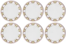 American Atelier Bargello 10-inch Holiday Plates (Set of 6) - Mistletoe & Hol...