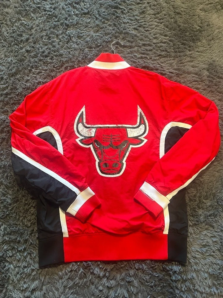 Chicago Bulls Mens Sz M Warm Up Jacket Mitchell & Ness Authentic NBA 1992-93 Red - Image 2 of 4