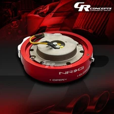 NRG ALUMINUM UNIVERSAL STEERING WHEEL 1.25"THIN QUICK RELEASE ADAPTOR KIT RED