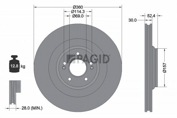 2X Pagid Bremsscheibe 56469NHC FüR Hyundai I30 Pde Pd Pden Fastback Kona Os Ose-image