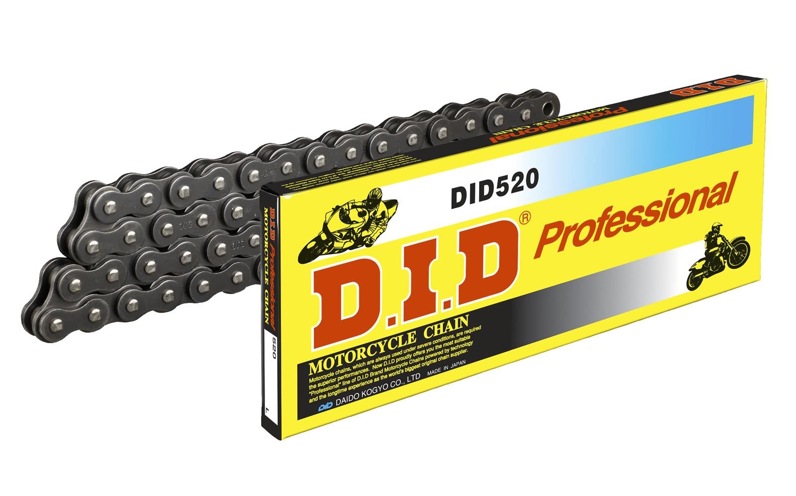 Did 520S B&B Standard Motorcycle Chain Black with Clip Lock 104 Links
