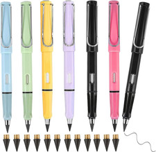 6Pcs Infinity Eternal Pencils Forever Inkless Pen Everlasting Pencil with 12PCS