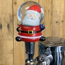 Christmas Beer Tap Handle Mini 3.5 Inch tall Santa Claus Snow Globe Xmas Knob