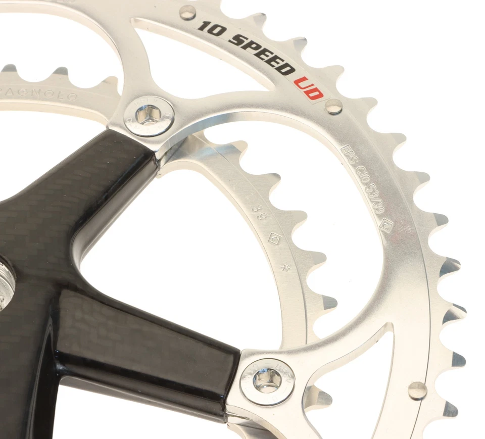 Juego de bielas de carbono Campagnolo Record 10 velocidades 53/39T 172,5 mm cónicas cuadradas NUEVO EN STOCK NUEVO Foto 4 de 4