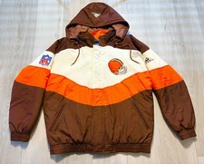 Vintage 90s Cleveland Browns NFL Apex One Jacket Men’s Large Puffer Hooded Pro