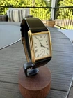 Vtg. 1980 Seiko Tank Style Small Seconds White Dial Mens Watch on Hirsch Leather