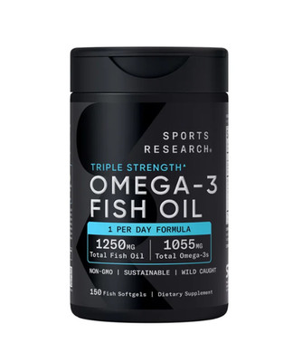 Sports Research Triple Strength Omega-3 Fish Oil 150 Softgels