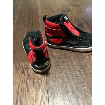 Vans The North Face Sk8 Hi MTE Mens Black Red High Top Sneakers Sz 6.5 no laces