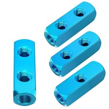 4Pcs Aluminum Air Compressor Manifold, 2-Way 5-Port Distribution  Splitter8480