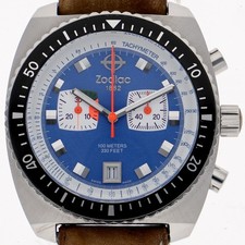 ZODIAC ZO2213 Sea dragon blue Dial Quartz Stainless Steel Leather Men s