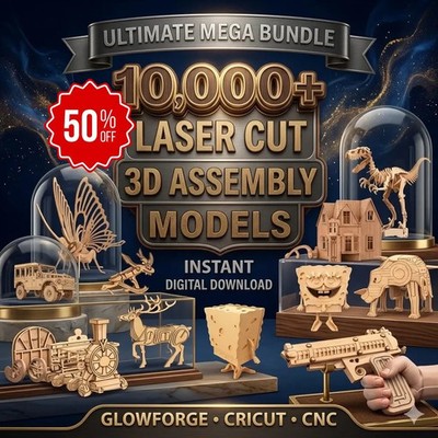 10,000+ 3D Laser Cut Models Bundle, SVG DXF Cdr Files, Digital Download