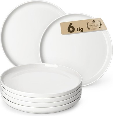 MALACASA LUNA Teller Set 6 Stück 26 cm Porzellan Spülmaschine Mik