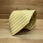 Luxury Hermès Men's Tie Striped Yellow & Blue Silk 5041 PA 3.75" (W) x 61" (L)