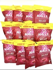 HALLS Cherry Cough Drops 12 Packs of 80 Drops EXP 12/25